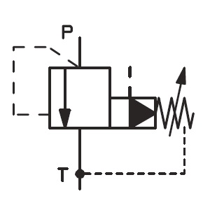 Hydraulic pressure relief valve pilot operated symbol